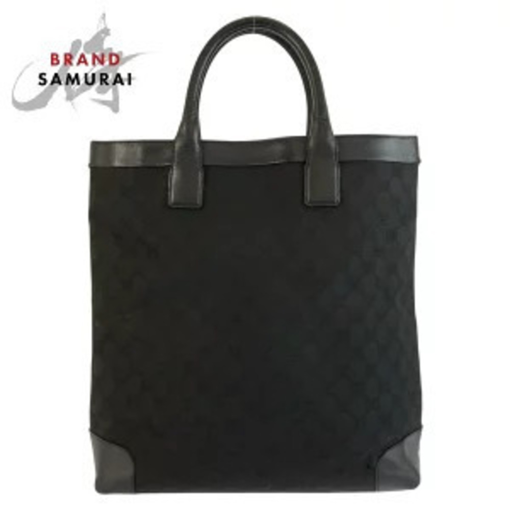 Gucci Black GG Canvas Leather Tote Bag Handbag